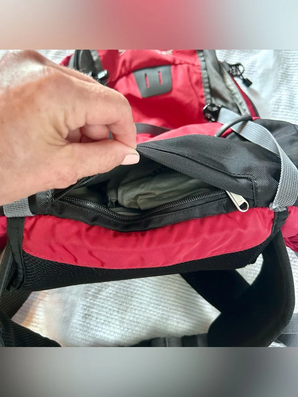 Vintage Rare Eddie Bauer Versatrex Backpack Red & Gray Hiking Ripstop Outdoors